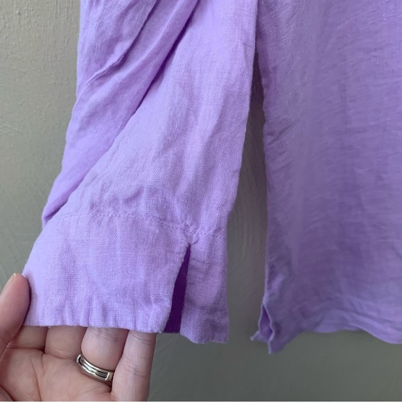 Lilly Pulitzer Amelia Island Tunic Lilac Verbena Linen Size Large Purple Pink - Picture 7 of 14